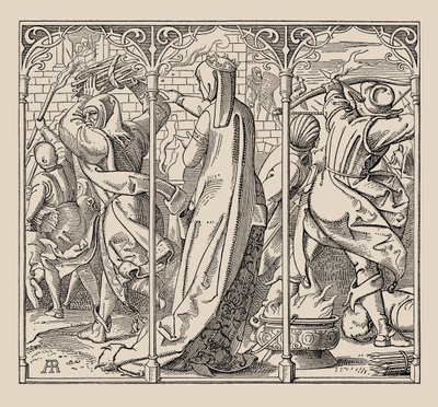 Die Nibelungen. Wie die Königin befahl, die Halle niederzubrennen, 1840-1841 von Alfred Rethel