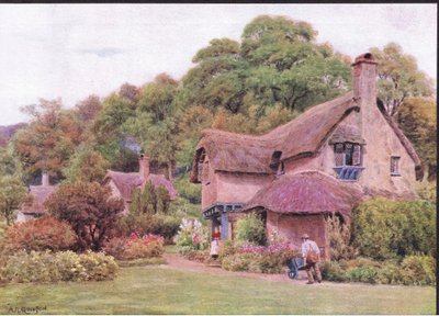 Almhäuser, Selworthy Green, Somerset, aus The Cottages and the Village Life of Rural England, veröffentlicht von Dent & Sons Limited von Alfred Robert Quinton