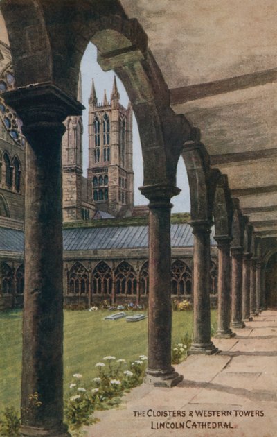Die Kreuzgänge und Westtürme, Lincoln Cathedral von Alfred Robert Quinton
