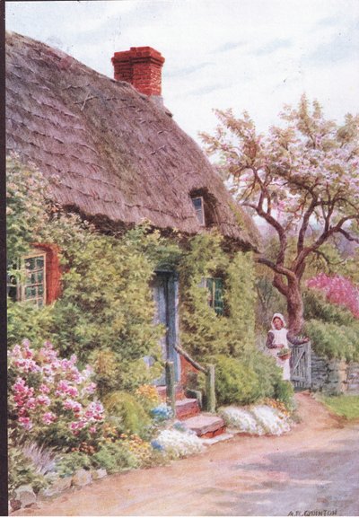 Die Haustür, Elmley Castle, Worcester, aus The Cottages and the Village Life of Rural England veröffentlicht von Dent & Sons Limited von Alfred Robert Quinton