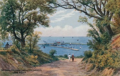Der Hafen, von den Langmoor Gardens, Lyme Regis von Alfred Robert Quinton