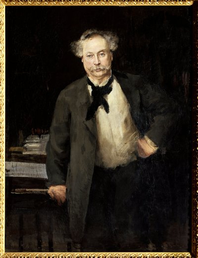 Porträt von Alexandre Dumas Jr., französischer Schriftsteller. Gemälde von Alfred Philippe Roll von Alfred Roll