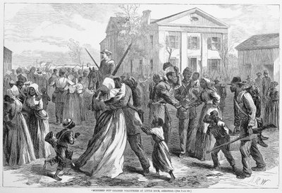 Ausgemustert. Farbige Freiwillige in Little Rock, Arkansas, aus Harper