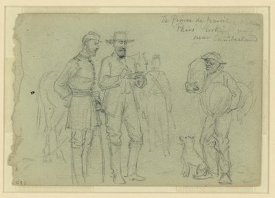 Der Prinz von Joinville skizziert "Paris" in der Nähe von Cumberland von Alfred Rudolph Waud