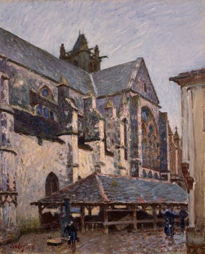 Die Kirche von Moret im Regen von Alfred Sisley