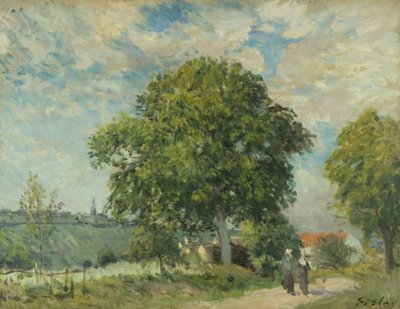 Der Eingang zum Dorf, ca. 1880 von Alfred Sisley