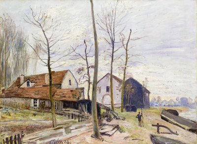 Die Mühlen von Moret, bei Sonnenaufgang von Alfred Sisley
