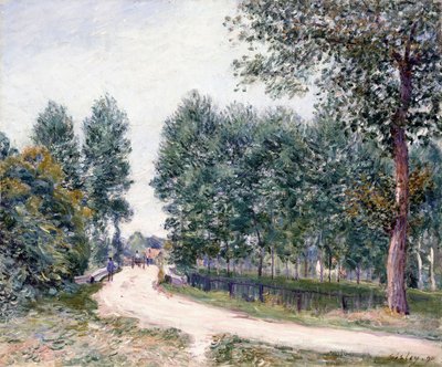 Die Straße von Saint-Mammes - Am Morgen von Alfred Sisley