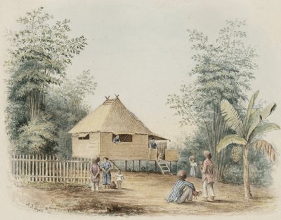 Einheimisches Haus in der Nähe von Manila, 1842 von Alfred Thomas Agate