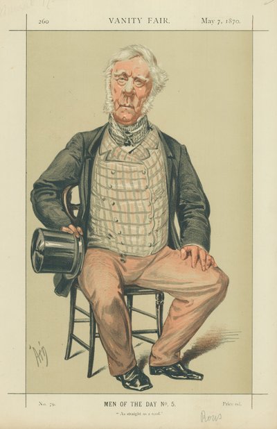 Admiral Rous, So gerade wie ein Schilfrohr, 7. Mai 1870, Vanity Fair Karikatur von Alfred Thompson