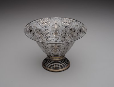 Schale, ca. 1914-15 (emailliertes, vergoldetes und bronzefarbenes Glas) von Alfred Walter