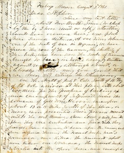 Brief [von Alfred Warner] an Stephen, 3. August 1861 von Alfred Warner