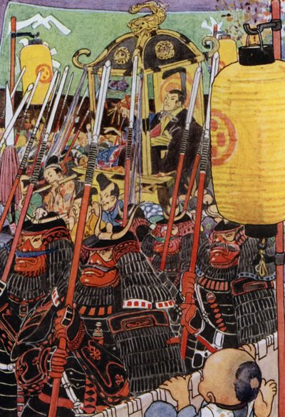 Illustration für Die Geschichte des Mikado (Farblithografie) von Alice Bolingbroke (after) Woodward