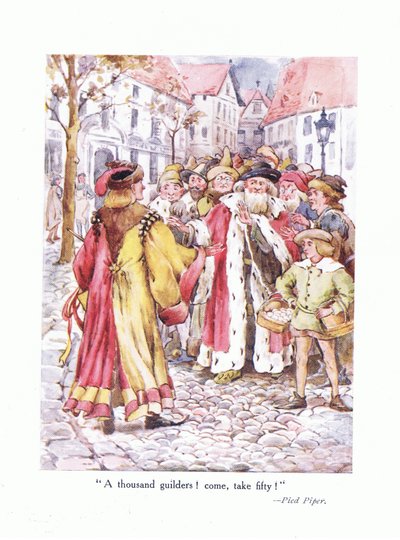 Tausend Gulden! Nimm fünfzig!, Illustration aus Gedichte für die Jugend: Robert Browning, ca. 1920 von Alice Ross