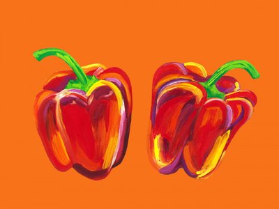 Lebendige rote Paprika von Alice Straker
