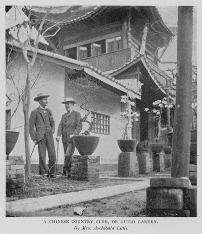 Ein chinesischer Country Club oder Gildengarten (s/w Foto) von Alicia Little