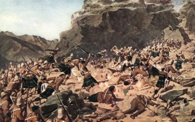Der Angriff der Gordon Highlanders bei Dargai von Allan (after) Stewart