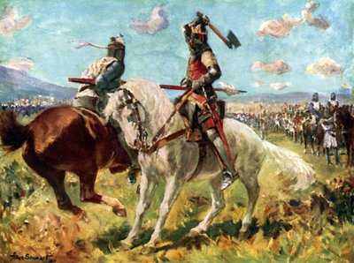 Der Kampf zwischen König Robert the Bruce und Sir Henry de Bohun bei Bannockburn von Allan (after) Stewart