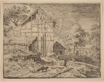 Hütte mit zwei Leitern von Allart van Everdingen