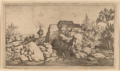 Reiter auf einer Steinbrücke von Allart van Everdingen