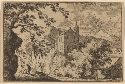 Großes Haus mit einem Turm, wahrscheinlich ca. 1645-1656 von Allart van Everdingen