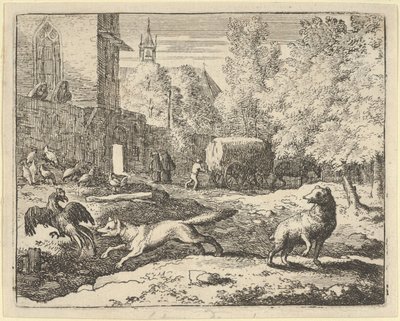 Renard will einen Hahn finden, 1650-75 von Allart van Everdingen