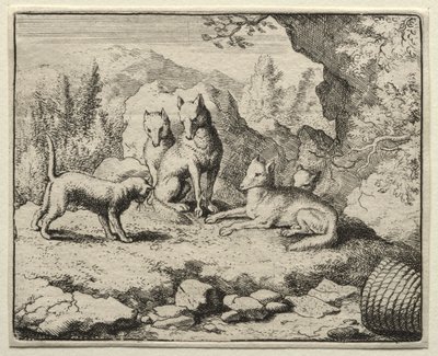 Reineke Fuchs: Die Katze ruft Reineke vor Gericht von Allart van Everdingen