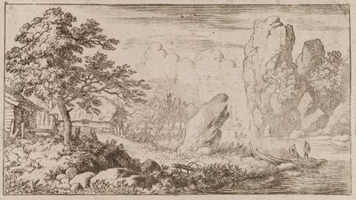 Felsen am Wasser von Allart van Everdingen