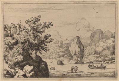 Felsen in der Mitte eines Flusses von Allart van Everdingen