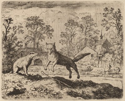 Der Dachs verhängt eine Buße über Reynard, wahrscheinlich um 1645-1656 von Allart van Everdingen