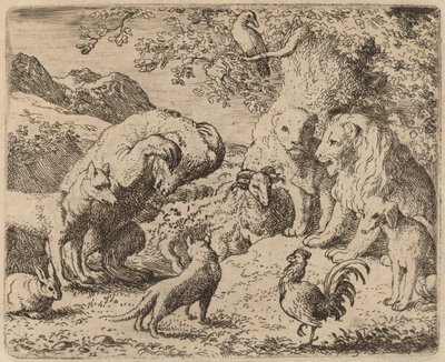Der Bär bittet den Löwen um Gerechtigkeit, wahrscheinlich ca. 1645-1656 von Allart van Everdingen