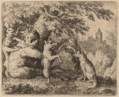 Der Bär und der Wolf werden verfolgt von Allart van Everdingen