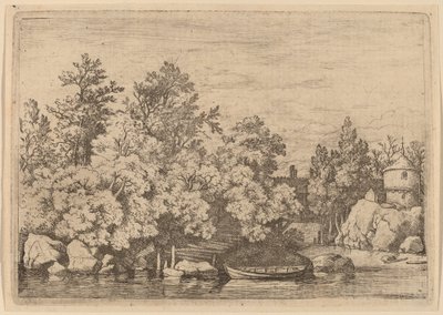 Der Cudgel-Damm und die überdachte Brücke von Allart van Everdingen