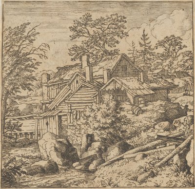 Das Dorf am Berghang, Mitte des 17. Jahrhunderts von Allart van Everdingen