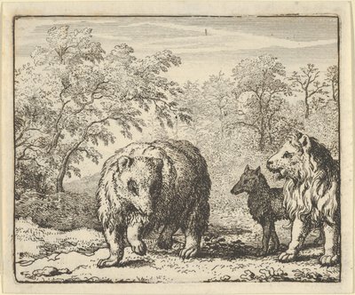 Der Löwe befreit den Bären und den Wolf, 1650-75 von Allart van Everdingen