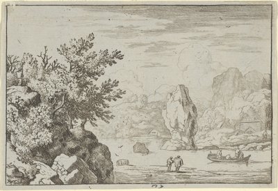 Der Felsen in der Mitte des Flusses von Allart van Everdingen