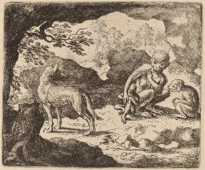 Der Wolf und die Affen, wahrscheinlich ca. 1645-1656 von Allart van Everdingen