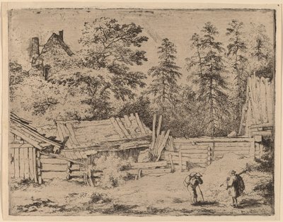 Drei Hütten von Allart van Everdingen