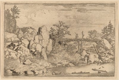 Zwei Baumstämme im Wasser von Allart van Everdingen