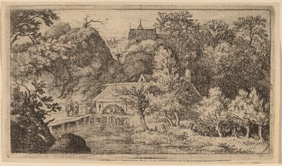 Wassermühle am Fuße eines Berges von Allart van Everdingen