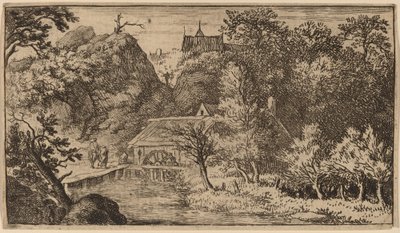 Wassermühle am Fuße eines Berges, wahrscheinlich ca. 1645-1656 von Allart van Everdingen