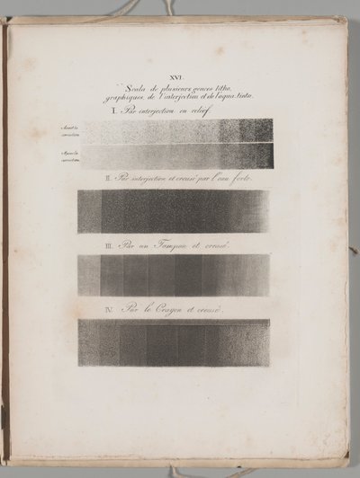 Die Kunst der Lithographie: Tönungsproben, Platte XVI von Alois Senefelder