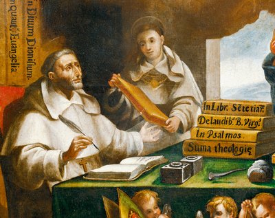 St. Albertus Magnus und St. Thomas von Aquin, (Detail) von Alonso Antonio Villamor