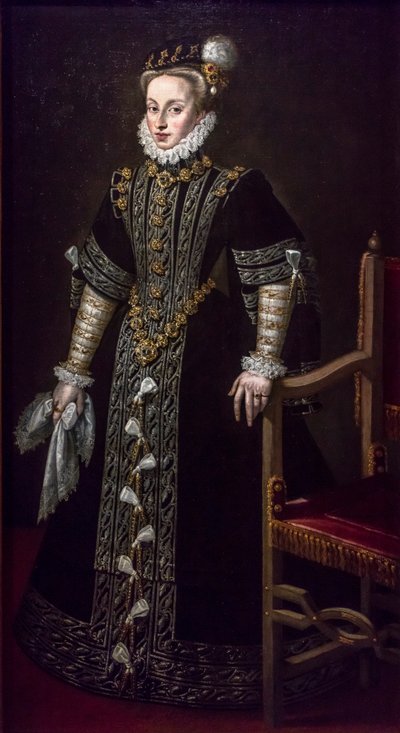 Porträt von Anne von Österreich von Alonso Sanchez Coello