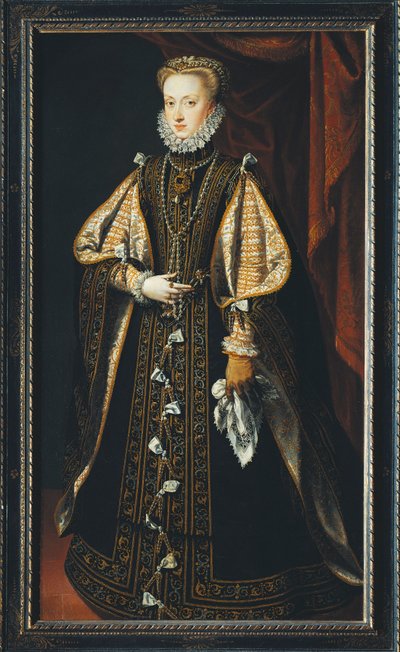 Porträt von Anna von Österreich, Königin von Spanien und Portugal von Alonso Sánchez Coello