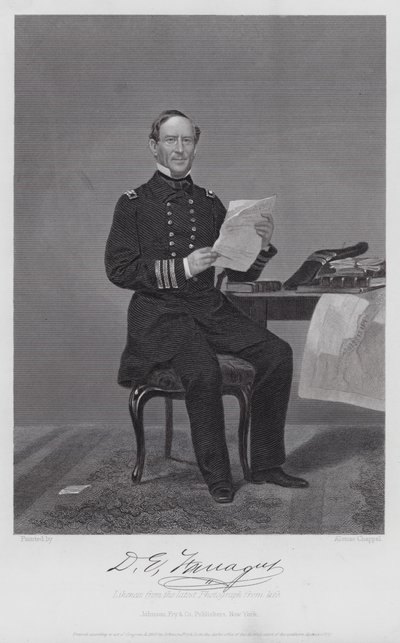 David Glascoe Farragut (Gravur) von Alonzo (after) Chappel