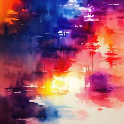 Lebendige Aquarellreflexion von Alpenglow Workshop