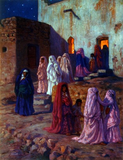 Illustration, die muslimische arabische Frauen zeigt, die 
