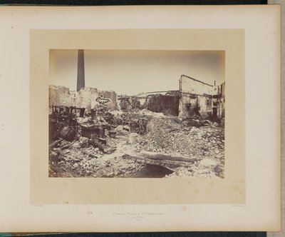 Usine J. Falck et Cie abgebrannt, in La Villette. von Alphonse J. Liébert
