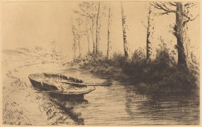Kanal im Morgenlicht (Le canal: Effet du matin) von Alphonse Legros